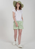 Yes Zee T-Shirt Donna Scollo a V Coulisse Sul Fondo Bianco Gesso T270 S700 0107 YES ZEE 
