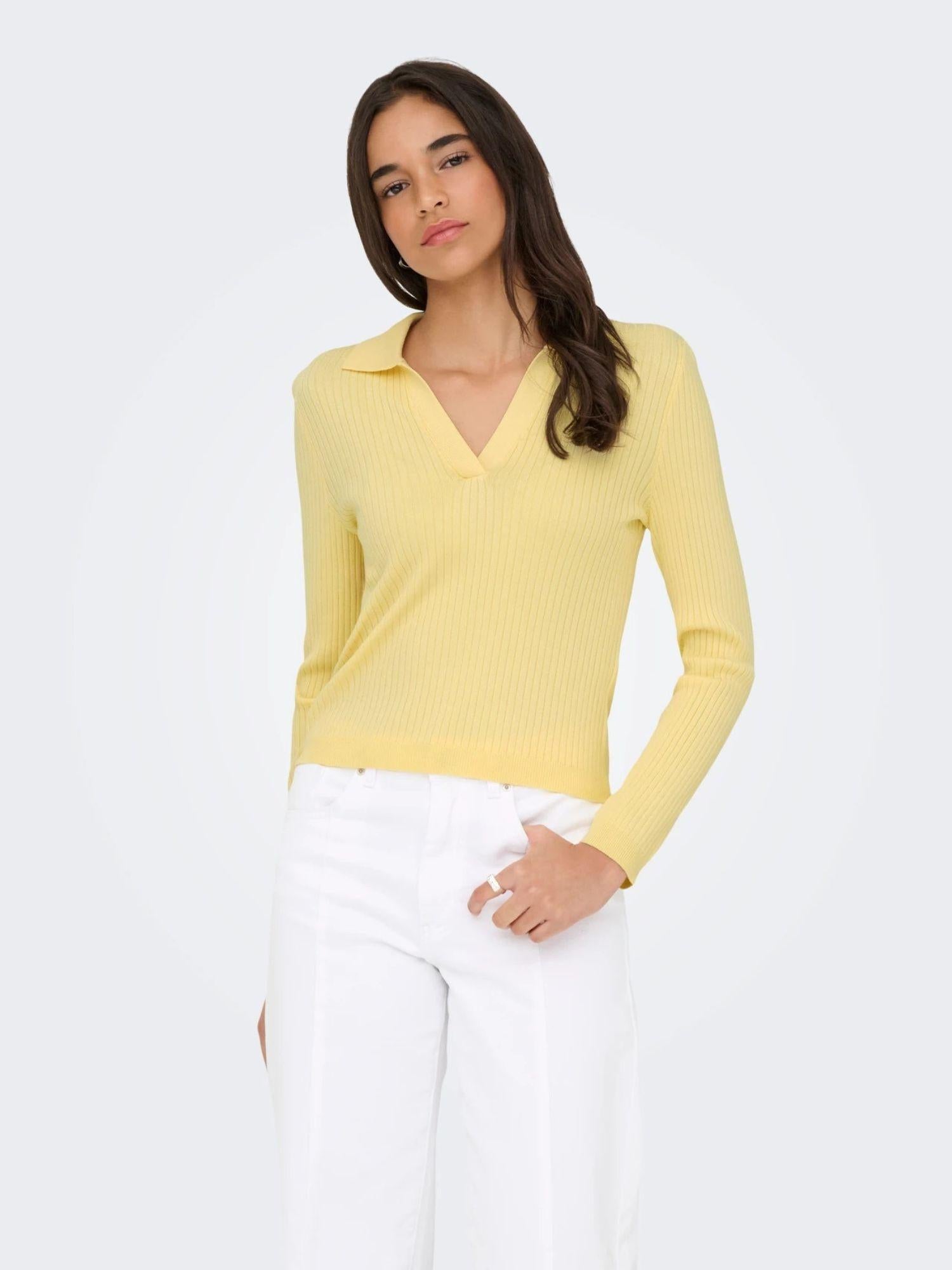 Only Maglia Polo Donna Double Cream Onlkaya 15344841 Double Cream ONLY 