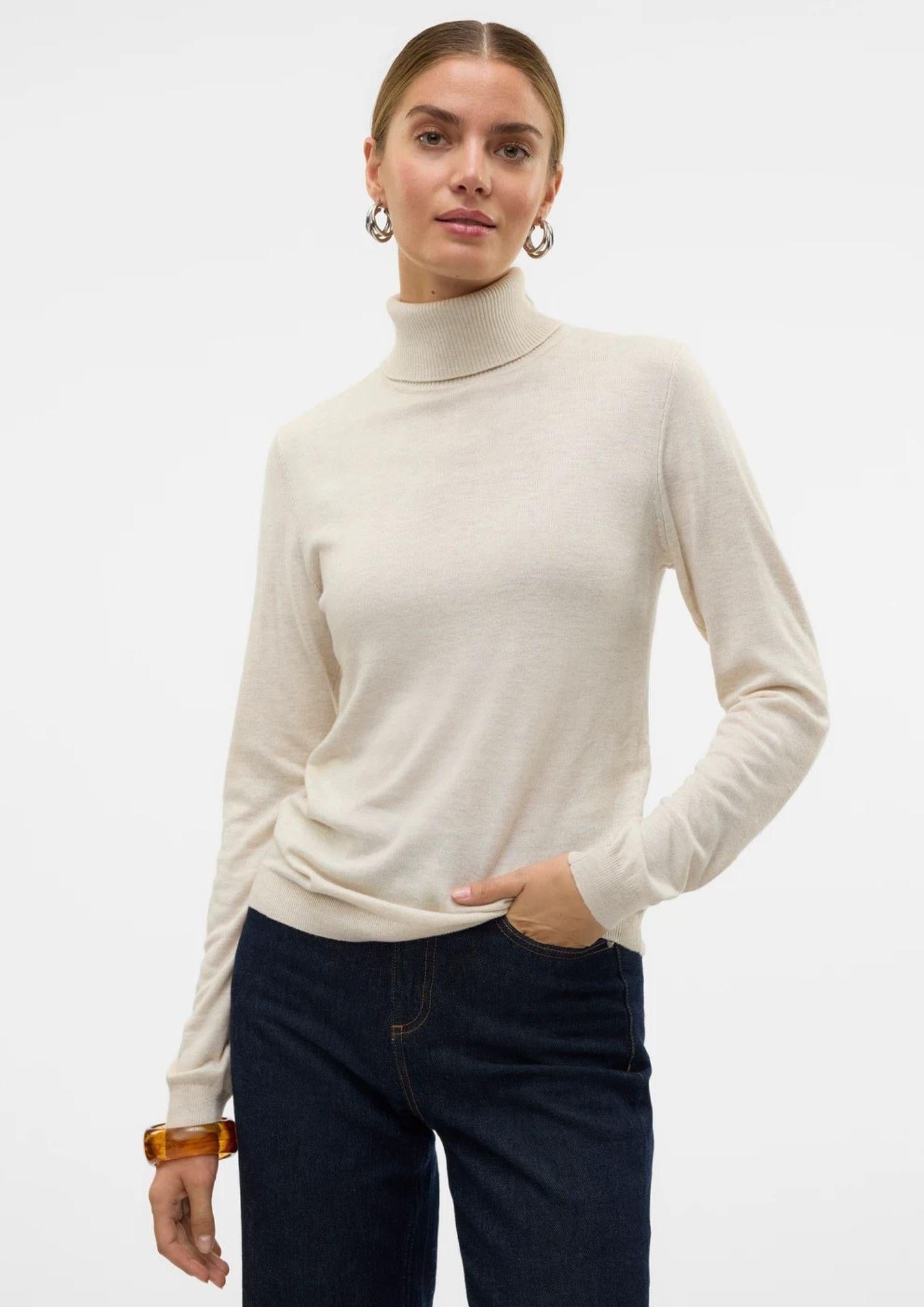 Vero Moda Pullover Donna Iris Beige Chiaro 10320450 Birch W. MELANGE VERO MODA 