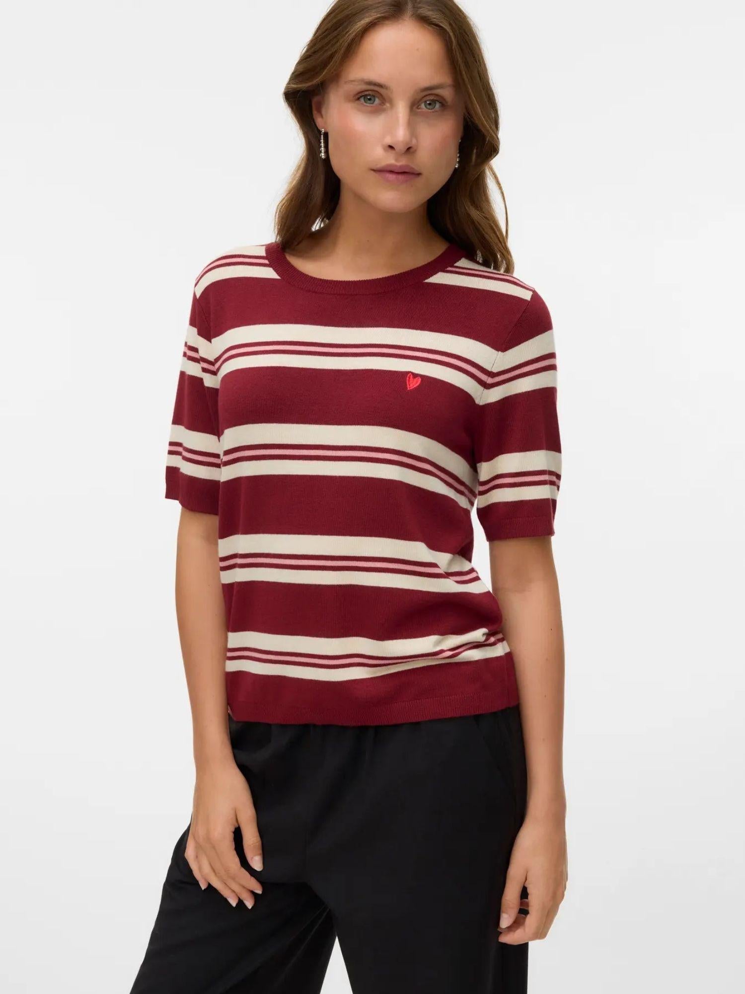 Vero Moda VMCARMELIA Pullover in maglia Donna Syrah W. ROSE ELGANCE BIRCH 10330825 Syrah VERO MODA 