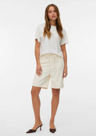 Vero Moda T-Shirt Donna Sola Bianca Stampa Sunflower 10341979 Snow White SUNFLOWER VERO MODA 