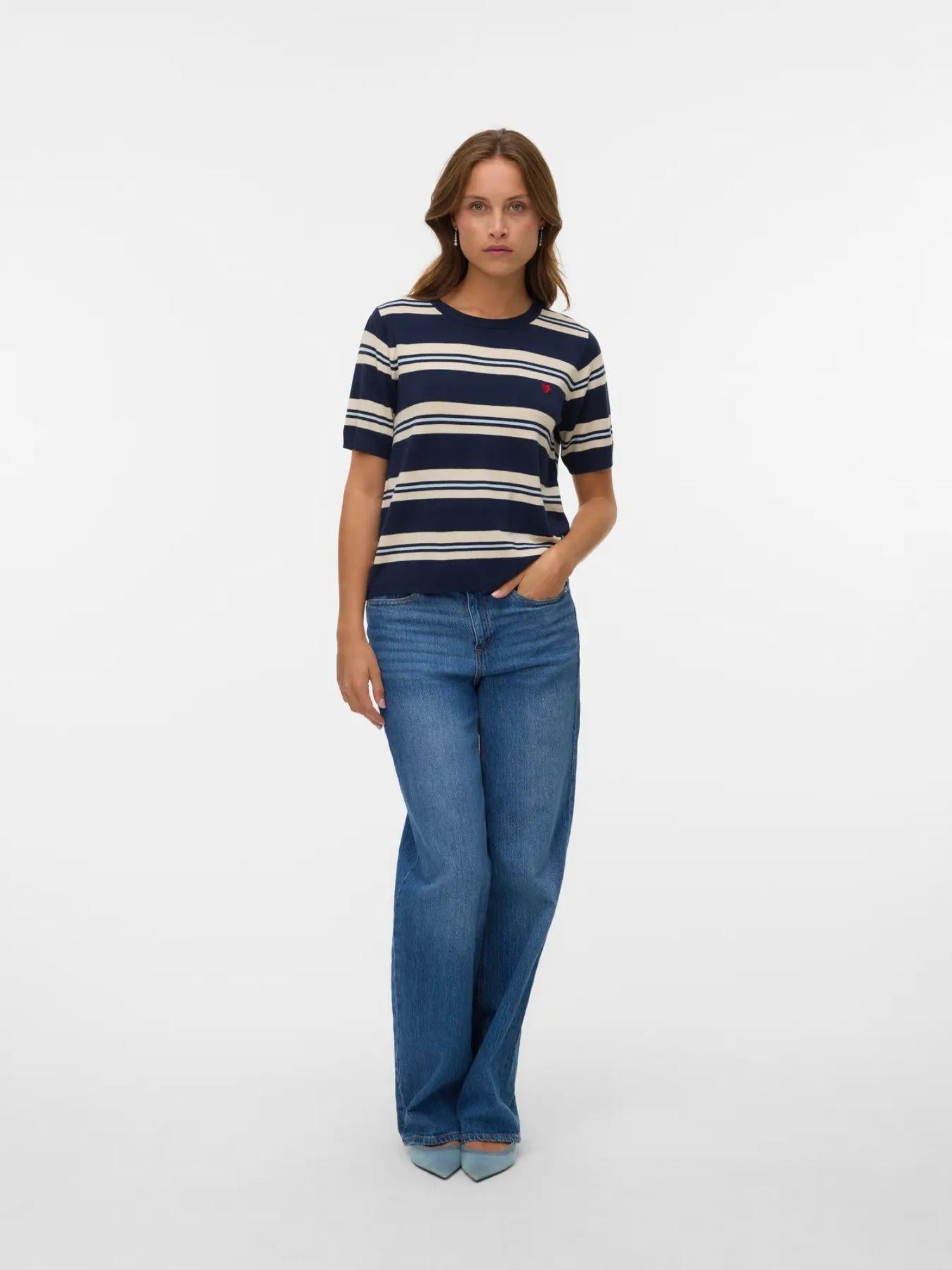 Vero Moda VMCARMELIA Pullover in maglia Donna Navy Blazer W. ICE WATER AND BIRCH 10330825 Navy Blazer VERO MODA 