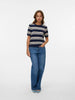Pull tricoté bleu marine Vero Moda VMCARMELIA pour femme avec eau glacée et bouleau