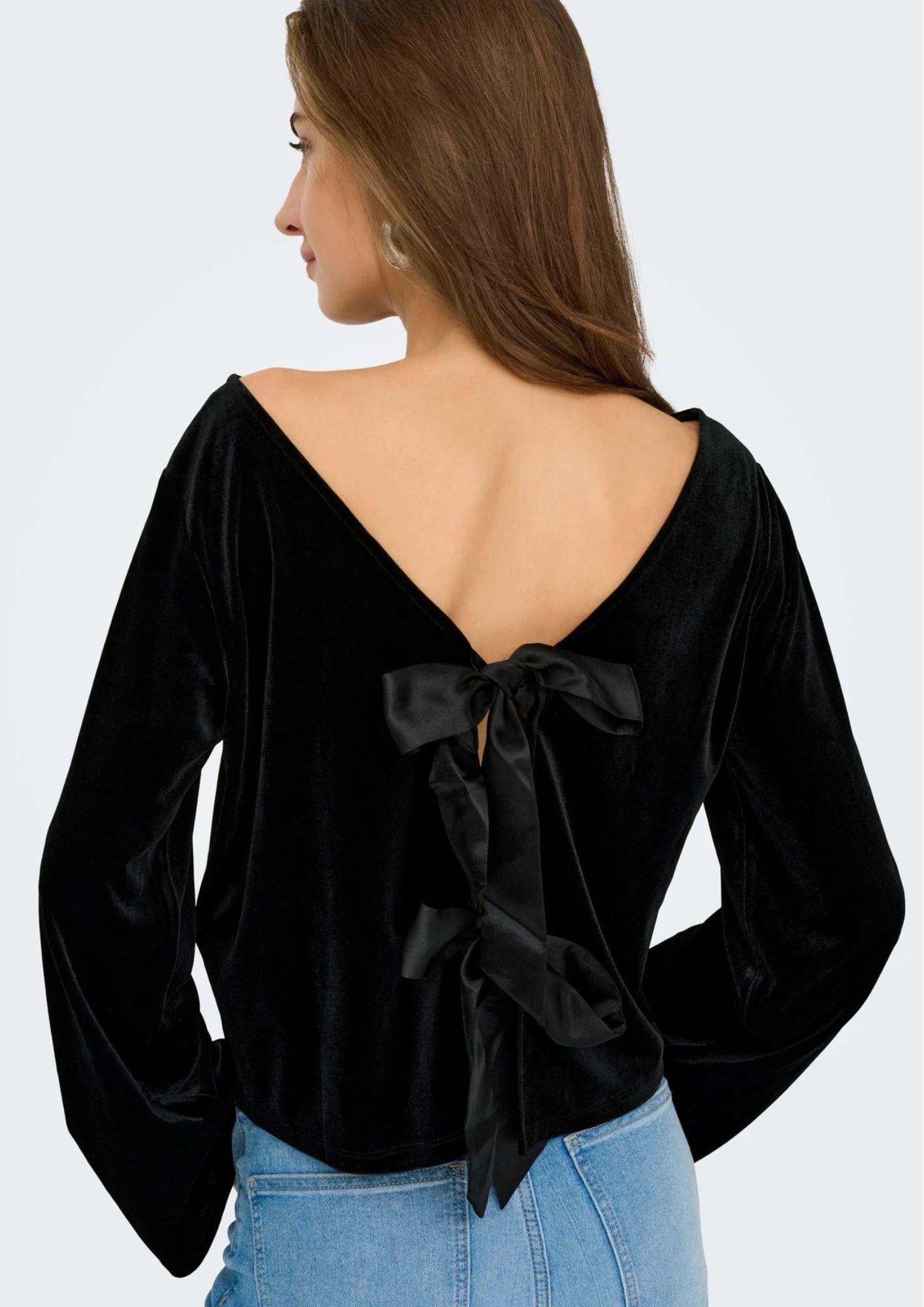 Jacqueline De Yong Maglia Donna Victory Nera 15363518 Black BOW JACQUELINE DE YONG 