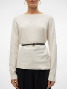 Vero Moda Maglione Donna Doffy Bianco Panna 10201022 Birch MELANGE VERO MODA 