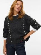 Vero Moda VMILINA Maglione Donna Dark Grey Melange 10334866 Dark Grey Melange VERO MODA 