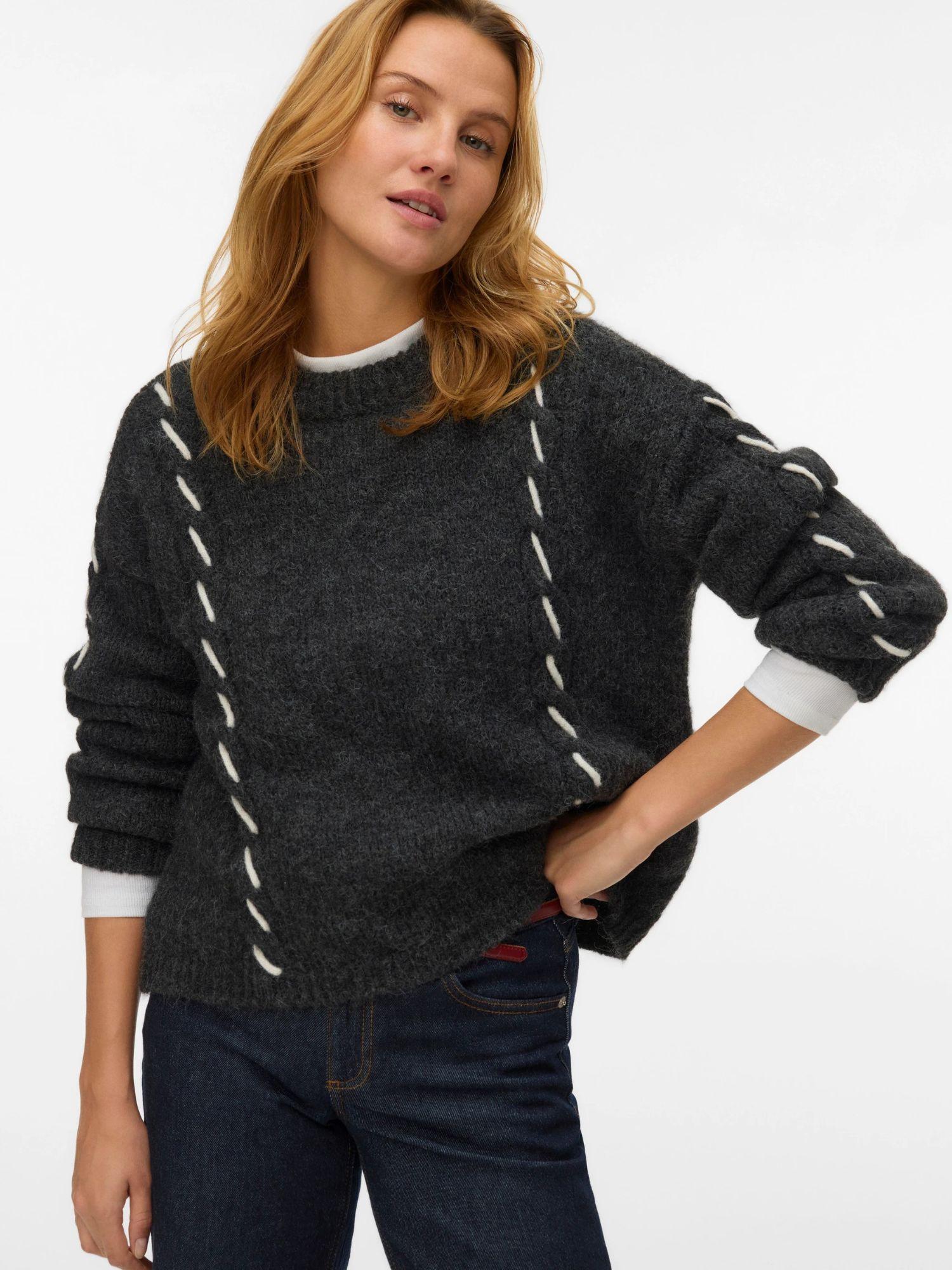 Vero Moda VMILINA Maglione Donna Dark Grey Melange 10334866 Dark Grey Melange VERO MODA 