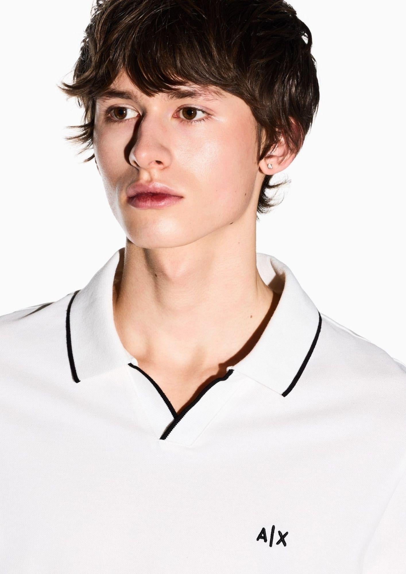 Armani Exchange Polo Uomo Bianco Crema XM002401 AF10366 U0009 ARMANI EXCHANGE 