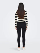 Jacqueline De Yong JDYPLUM Pullover Donna Nero Eggnog Stripes 15277223 Black W EGGNOG STRIPES JACQUELINE DE YONG 