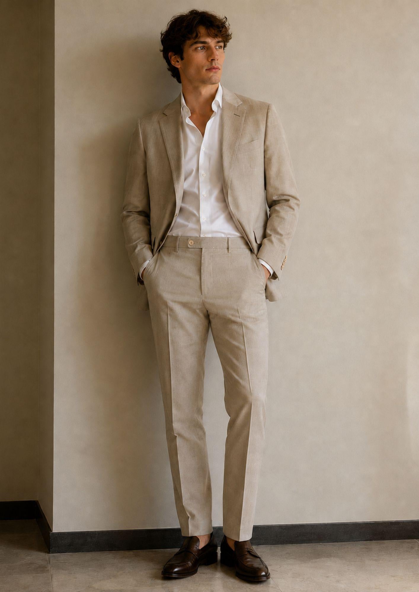Sergio Cipriani Abito Uomo Grisaglia Beige GT-10132 10000344 SERGIO CIPRIANI 