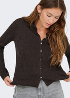 Cardigan Donna Only Thea Marrone 15353029 Chocolate Torte Melange ONLY 