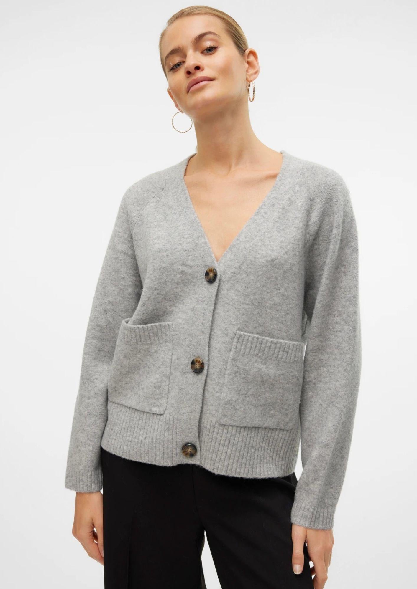 Vero Moda Cardigan Donna Boom Grigio 10320457 Light Grey Melange VERO MODA 