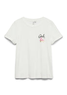 Vero Moda Top Donna Ikami Bianco con Stampa Oh la la 10340181 Snow White OH LA LA VERO MODA 