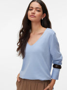 Vero Moda Maglia Donna Brunnera Blue VMSilje 10320451 Brunnera Blue VERO MODA 