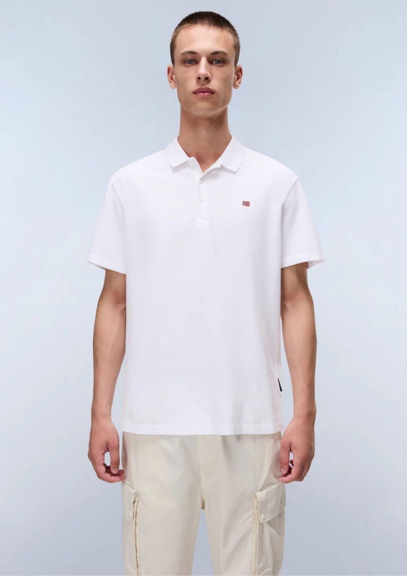 Napapijri Polo Uomo Ealis Bianca NP0A4H8B 002 NAPAPIJRI 