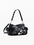 Desigual Borsa bowling effetto pelle lettere media Donna Nero 25WAXPA6 2000 DESIGUAL 
