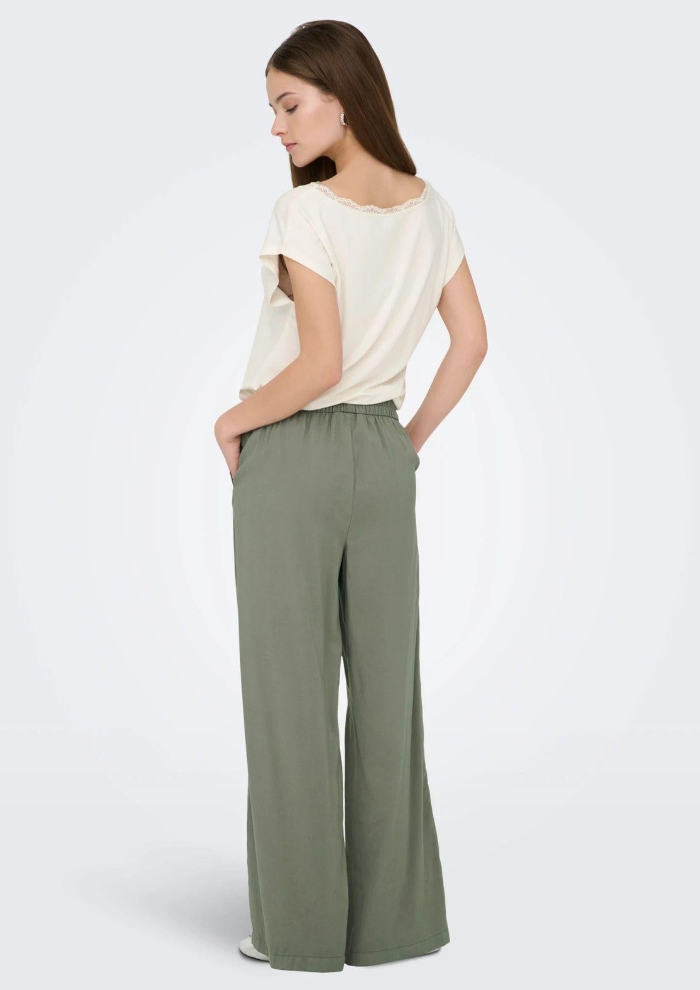 Only Pantalone Donna Aris Verde Oliva 15337956 Smokey Olive ONLY 