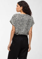 Vila T-Shirt Donna Biaca con Pois Neri 14101663 Sandshell DOT BLACK BEAUTY VILA 
