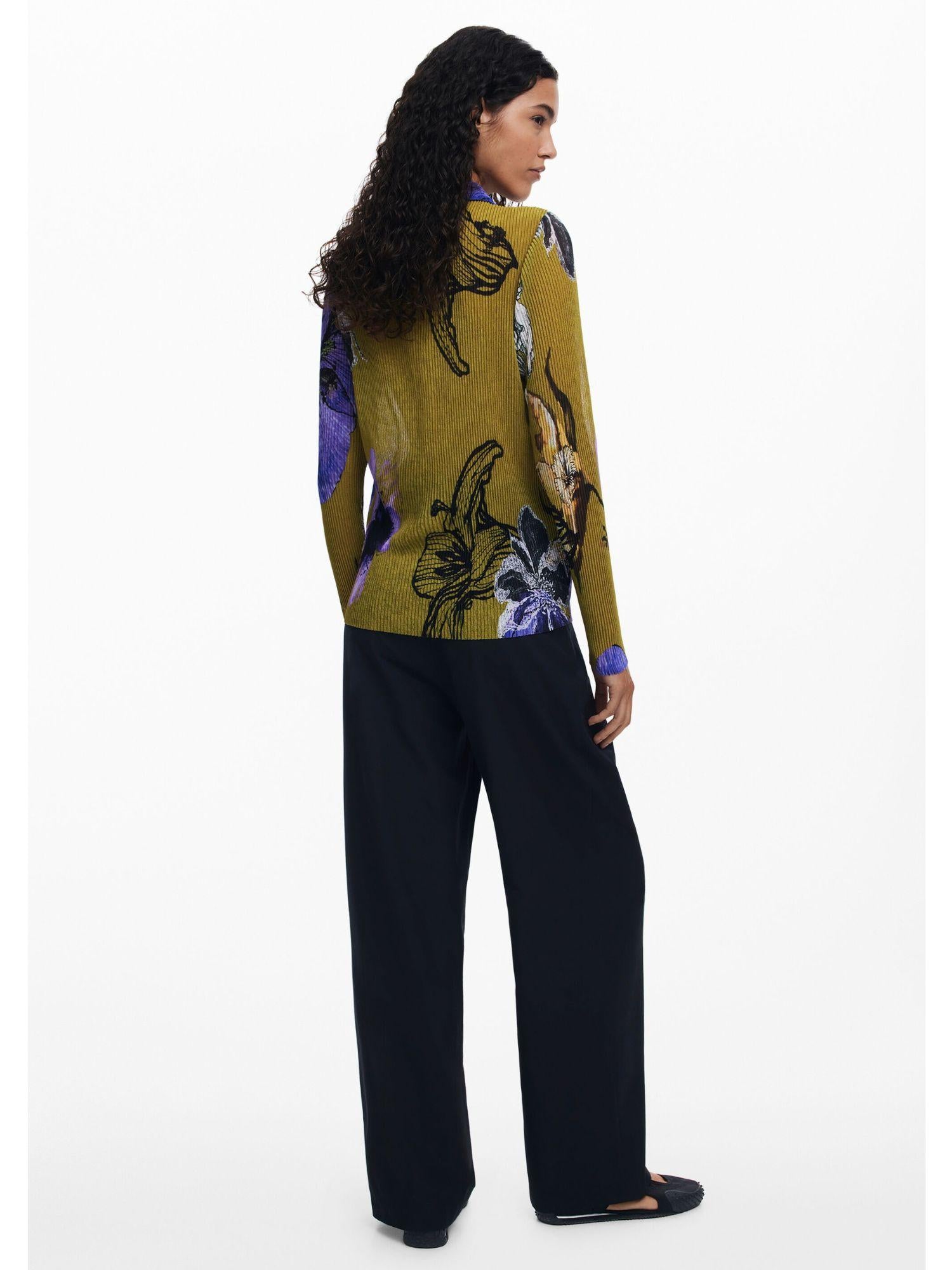 Desigual Maglietta abbottonata disegnata da Mr. Christian Lacroix Donna Verde 25WWTK35 4010 DESIGUAL 