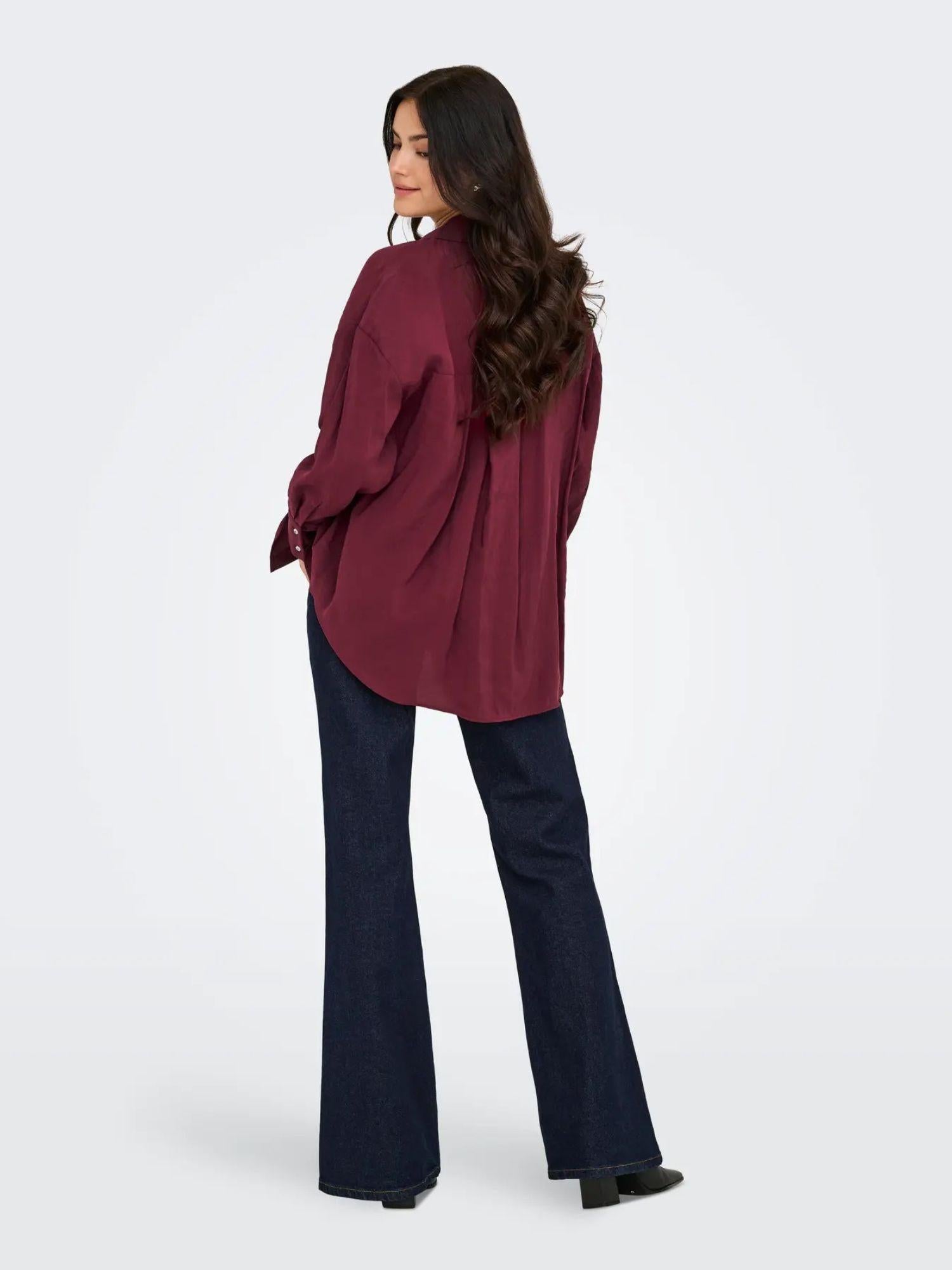 Only ONLZAZIMA Camicia Donna Burgundy 15272523 Burgundy ONLY 