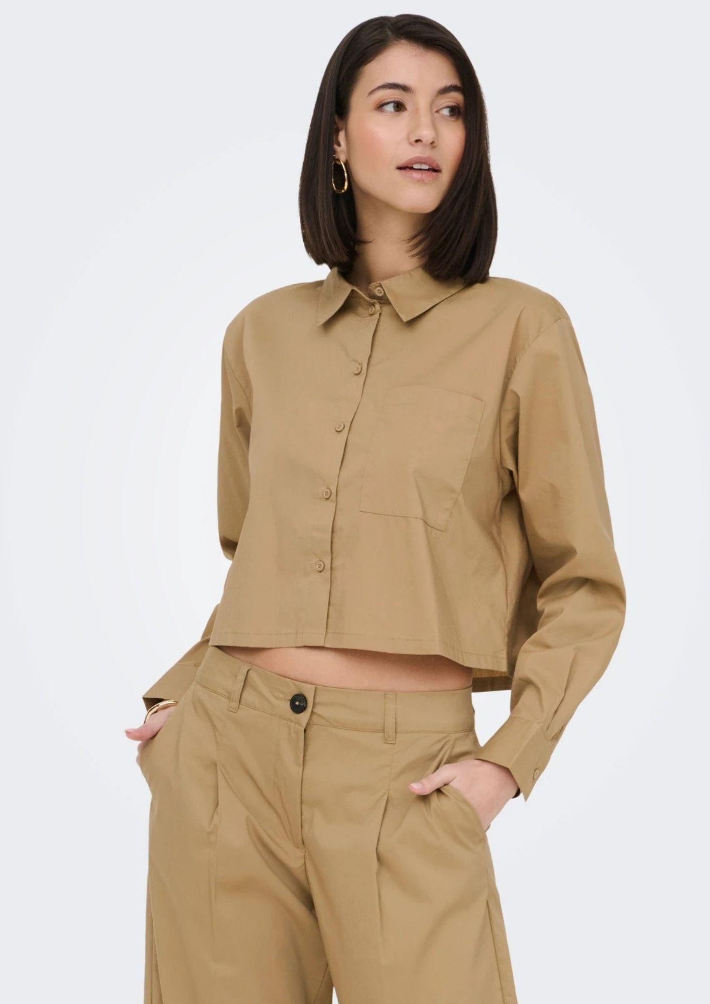 Jacqueline De Yong Camicia Donna Mio Marrone 15363677 Tigers Eye JACQUELINE DE YONG 