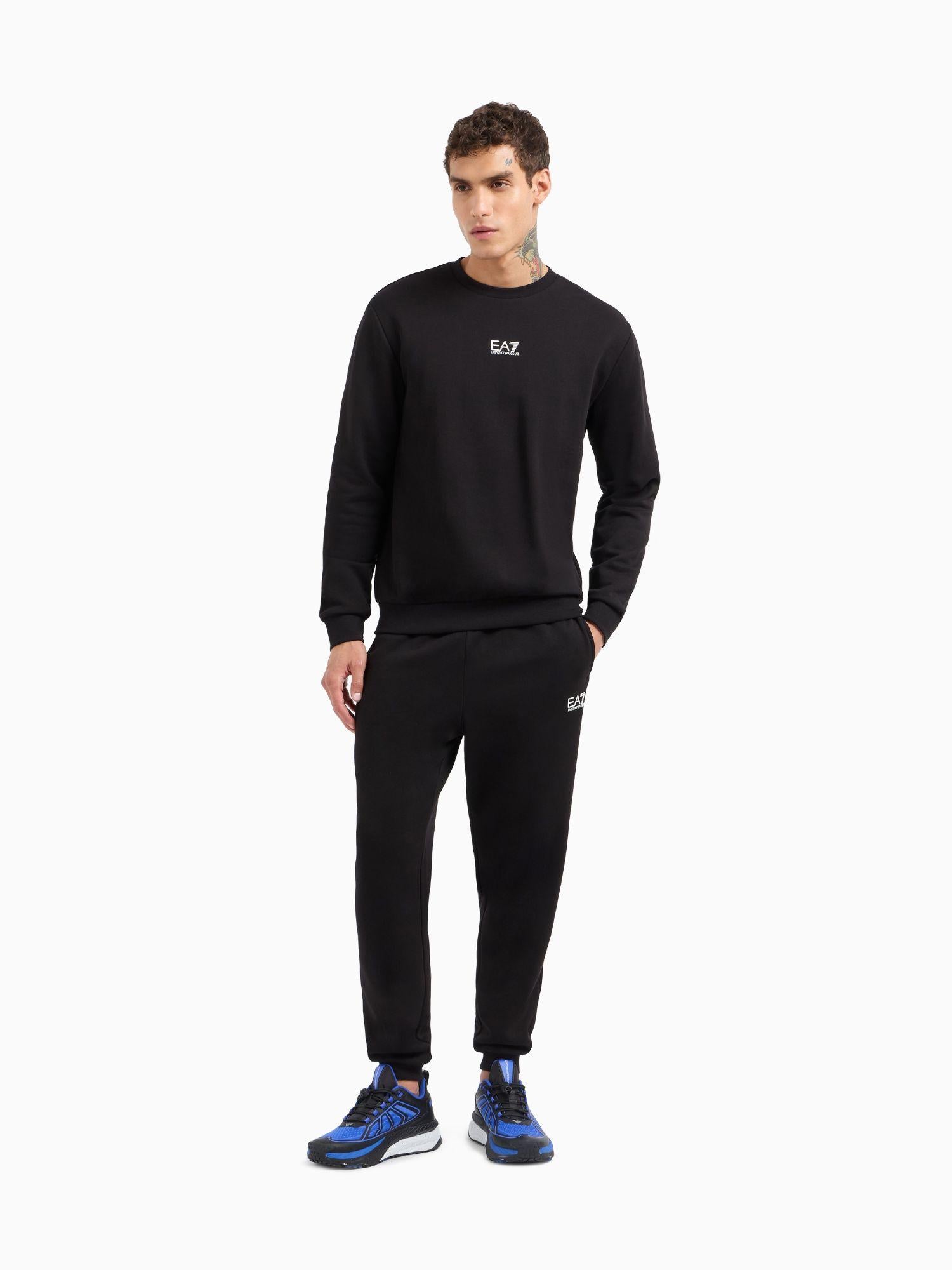 EA7 Emporio Armani Tuta Uomo Core Identity In Misto Cotone Nero 8NPV66 PJVTZ 1200 EA7 EMPORIO ARMANI 