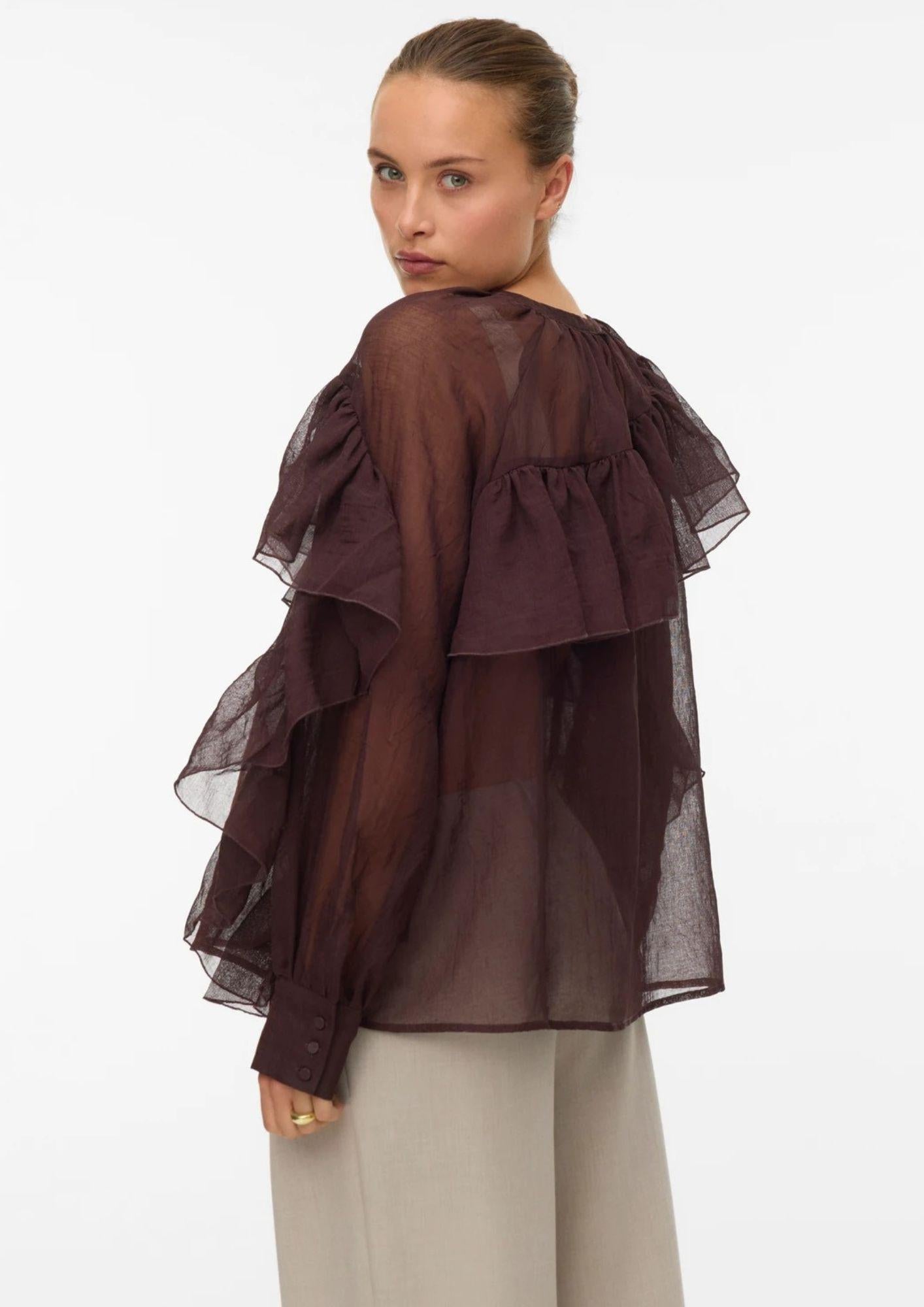 Vero Moda Camicia Donna Sabrina Marrone Cioccolato 10343817 Grey VERO MODA 