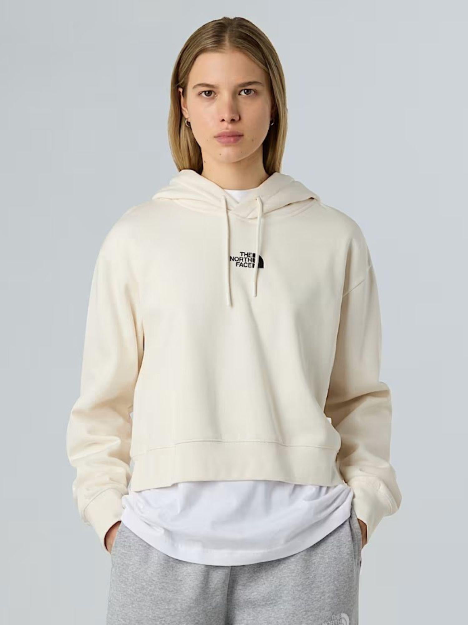 The North Face Felpa con cappuccio corta in vita Essential Donna White Dune NF0A89EX QLI THE NORTH FACE 
