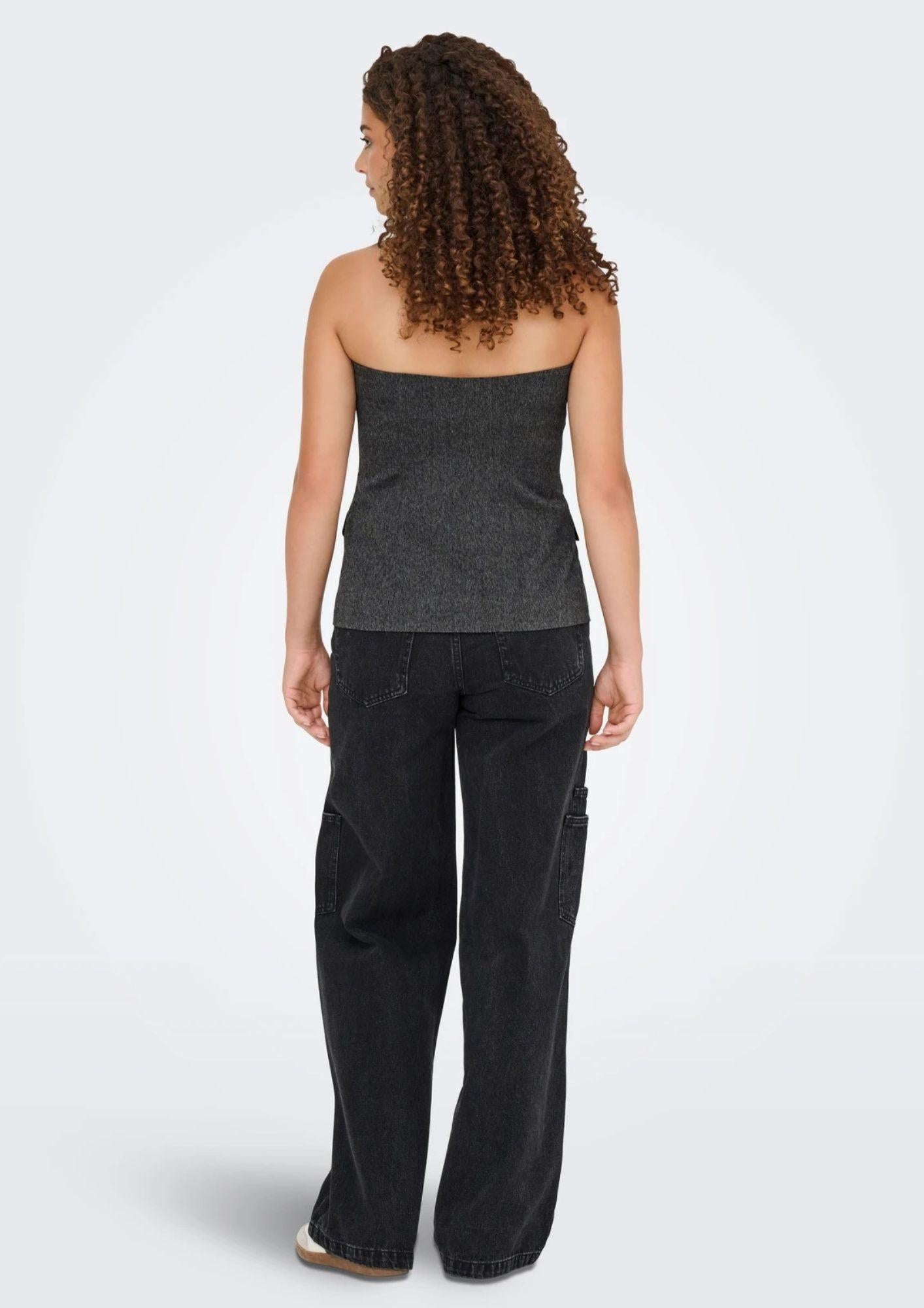 Only Gilet Donna Marine Grigio Scuro 15357612 Dark Grey Melange ONLY 