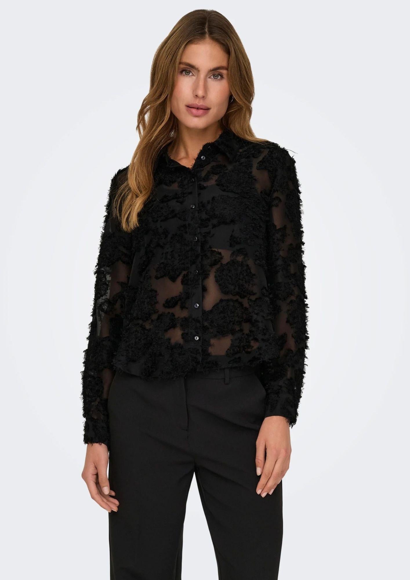 Jacqueline De Yong Camicia Donna Maya Nera 15332572 Black JACQUELINE DE YONG 