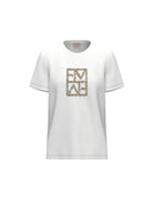 Emme Marella T-Shirt Donna Emmtema Bianca Logo Oro 2615971031200 003 EMME MARELLA 