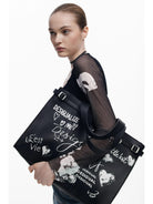 Desigual Shopper effetto pelle con lettere grande Donna Nero 25WAXPA5 2000 DESIGUAL 