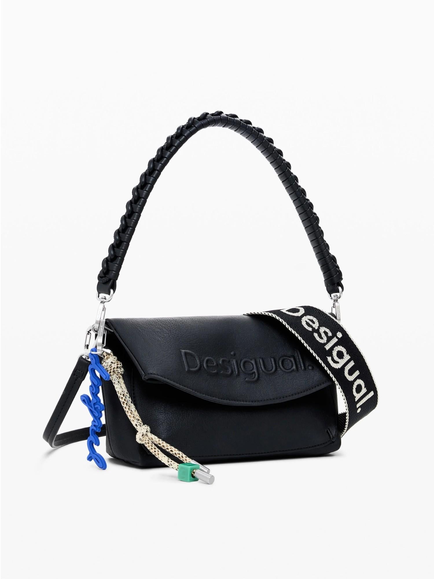 Desigual Borsa con logo 3D a patta media Donna Nero 25WAXPAL 2000 DESIGUAL 
