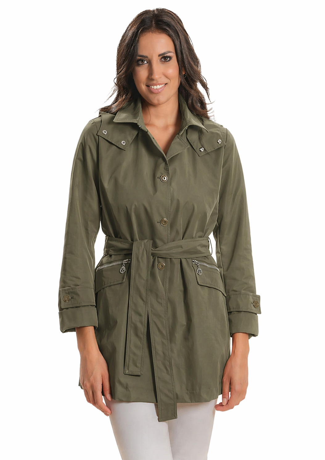 Satinette Trench Donna Verde Militare 023 MARINA MILITARE SATINETTE 