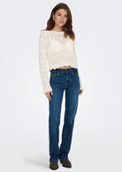 Only Pullover Donna Elke Bianco 15363049 Birch ONLY 
