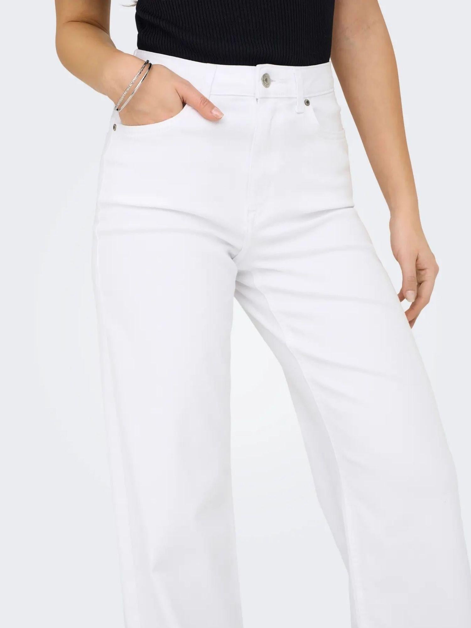 Only Jeans Donna Bianco Wide Fit Onlmadison 15310632 White ONLY 