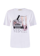 Yes Zee T-Shirt Donna Girocollo Bianca T269 S100 2101 YES ZEE 
