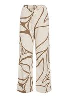 Vila Pantalone Donna Prisilla Ecrù e Marrone 14104793 Cub FLOWER VILA 
