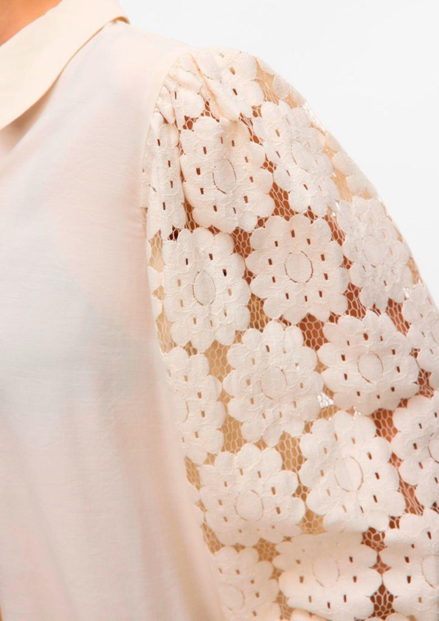 Vero Moda Camicia Donna Fabena Bianco Betulla 10332693 Birch TONE IN TONE LACE VERO MODA 