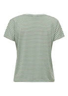 Jacqueline De Yong Top Donna Sissi Bianco e Verde 15325267 Sea Spray CLOUD DANCER JACQUELINE DE YONG 