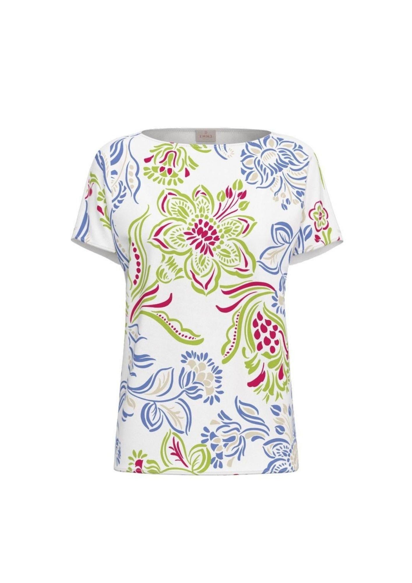 Emme Marella Maglia Donna Emmguglia Bianca a Fiori 2615111162200 001 EMME MARELLA 