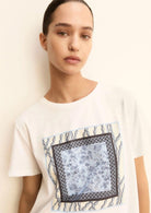 Emme Marella T-Shirt Donna Bianca Stampa Blu Foulard 2615971051200 001 EMME MARELLA 