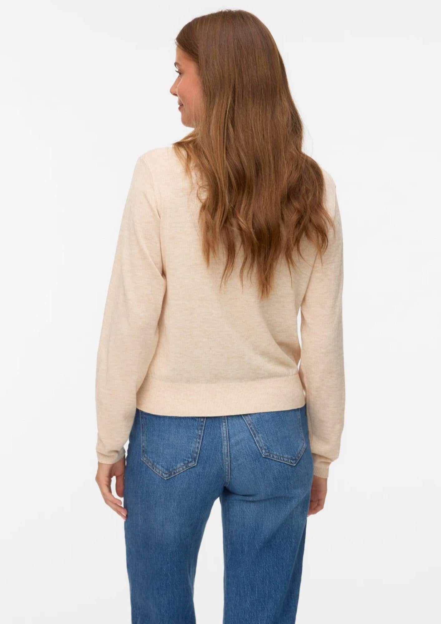 Aware Maglione Donna Sikita Beige 10331614 Natural Melange VERO MODA 