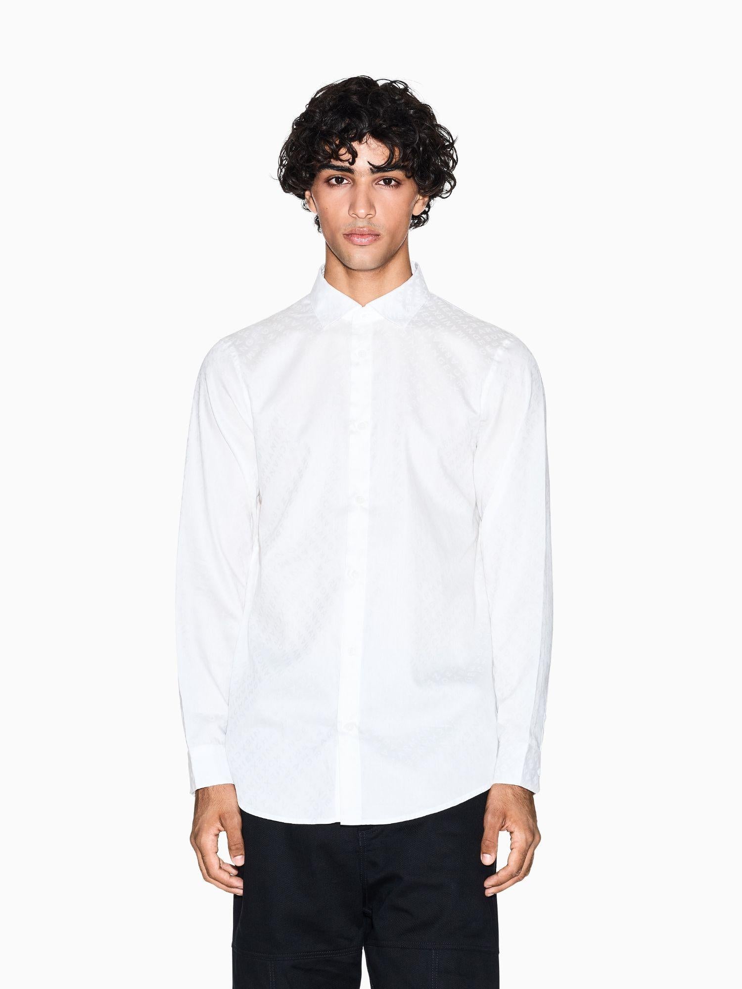 Armani Exchange Camicia regular fit logo allover Uomo Bianco XM001142 AF13131 F0051 ARMANI EXCHANGE 