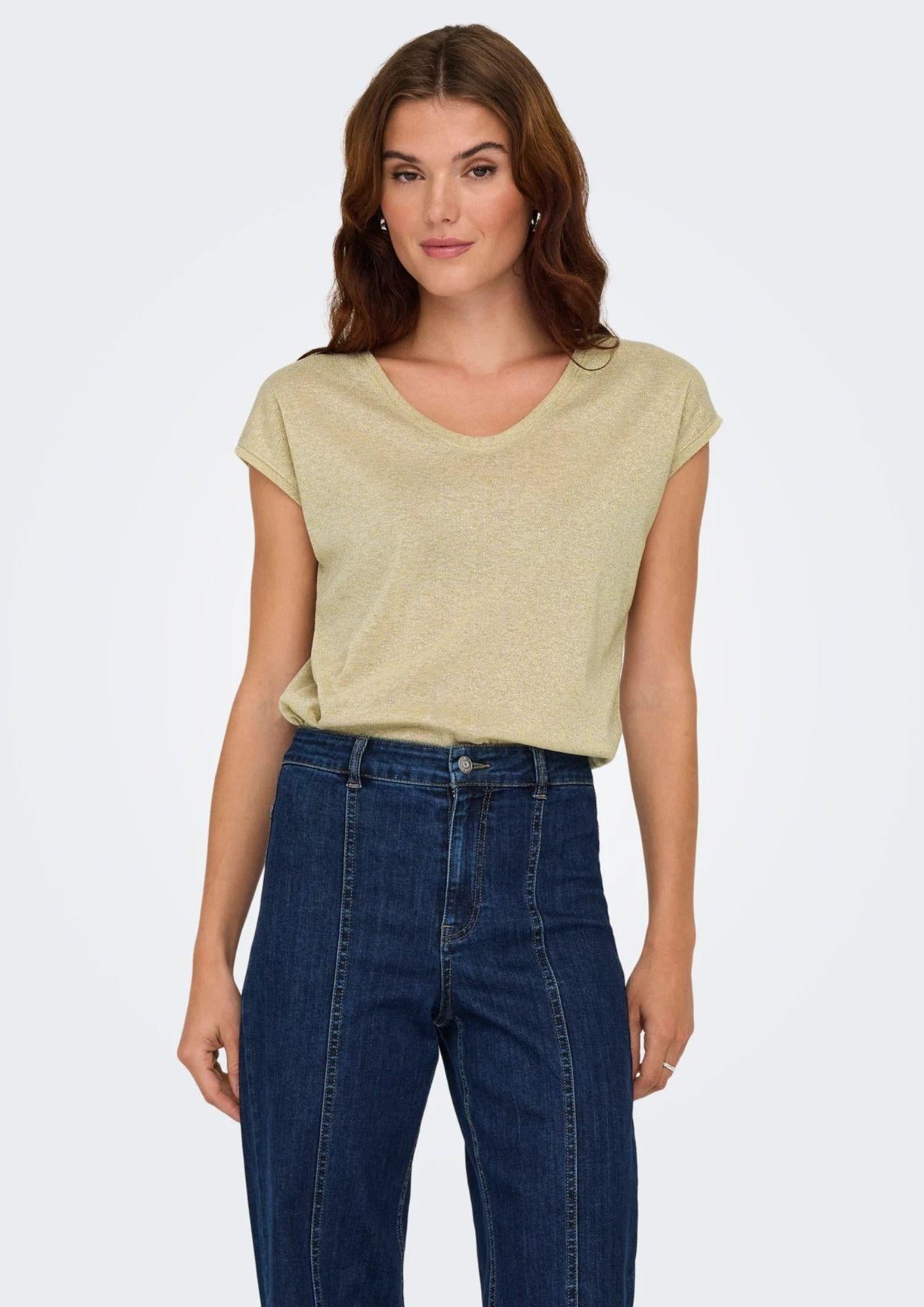 Top Only Donna Silvery Oro 15136069 Gold Colour ONLY 