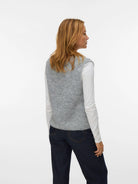 Vero Moda VMNOVAH Maglione smanicato Donna Medium Grey Melange 10339078 Medium Grey Melange VERO MODA 