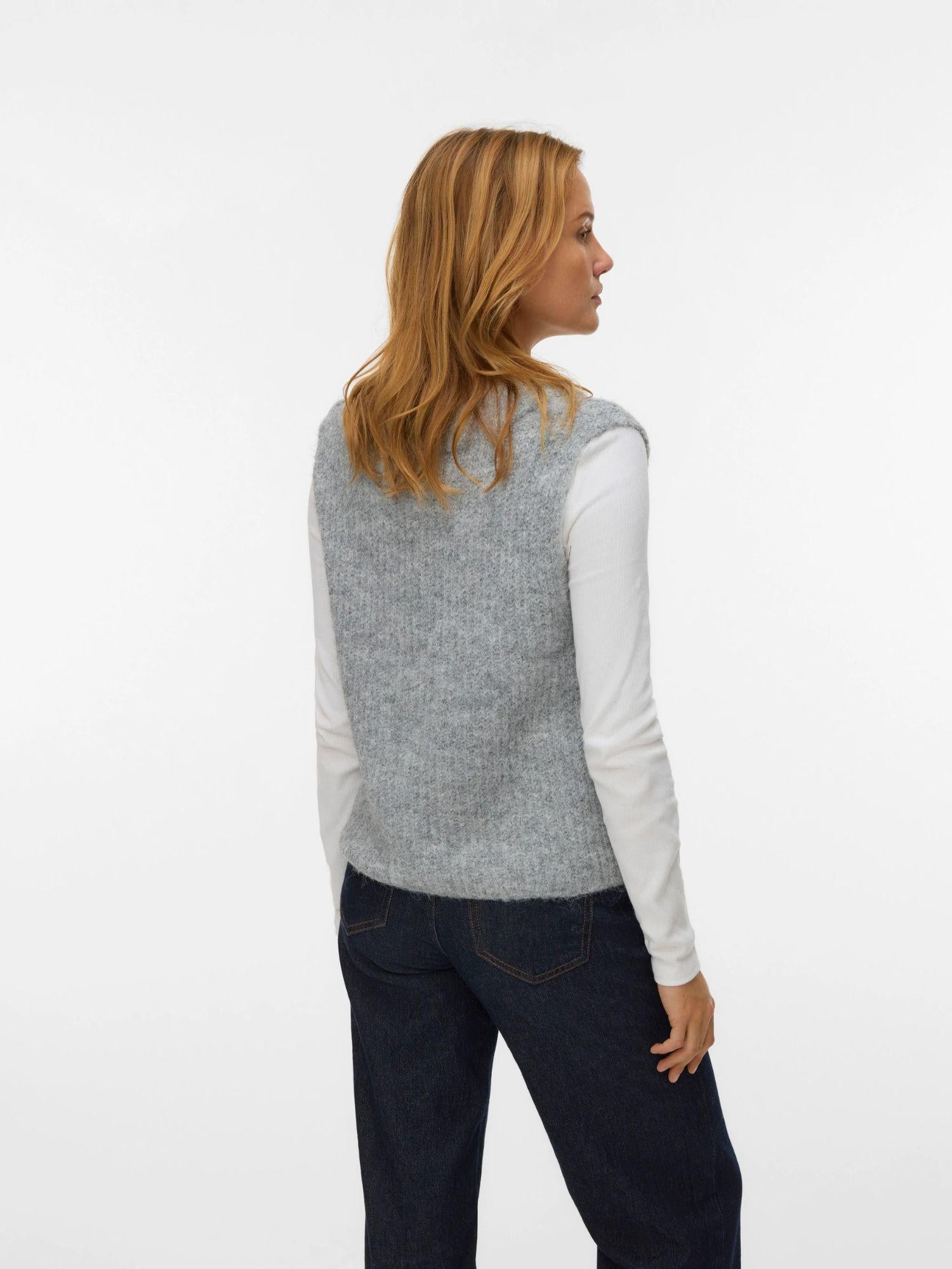 Vero Moda VMNOVAH Maglione smanicato Donna Medium Grey Melange 10339078 Medium Grey Melange VERO MODA 