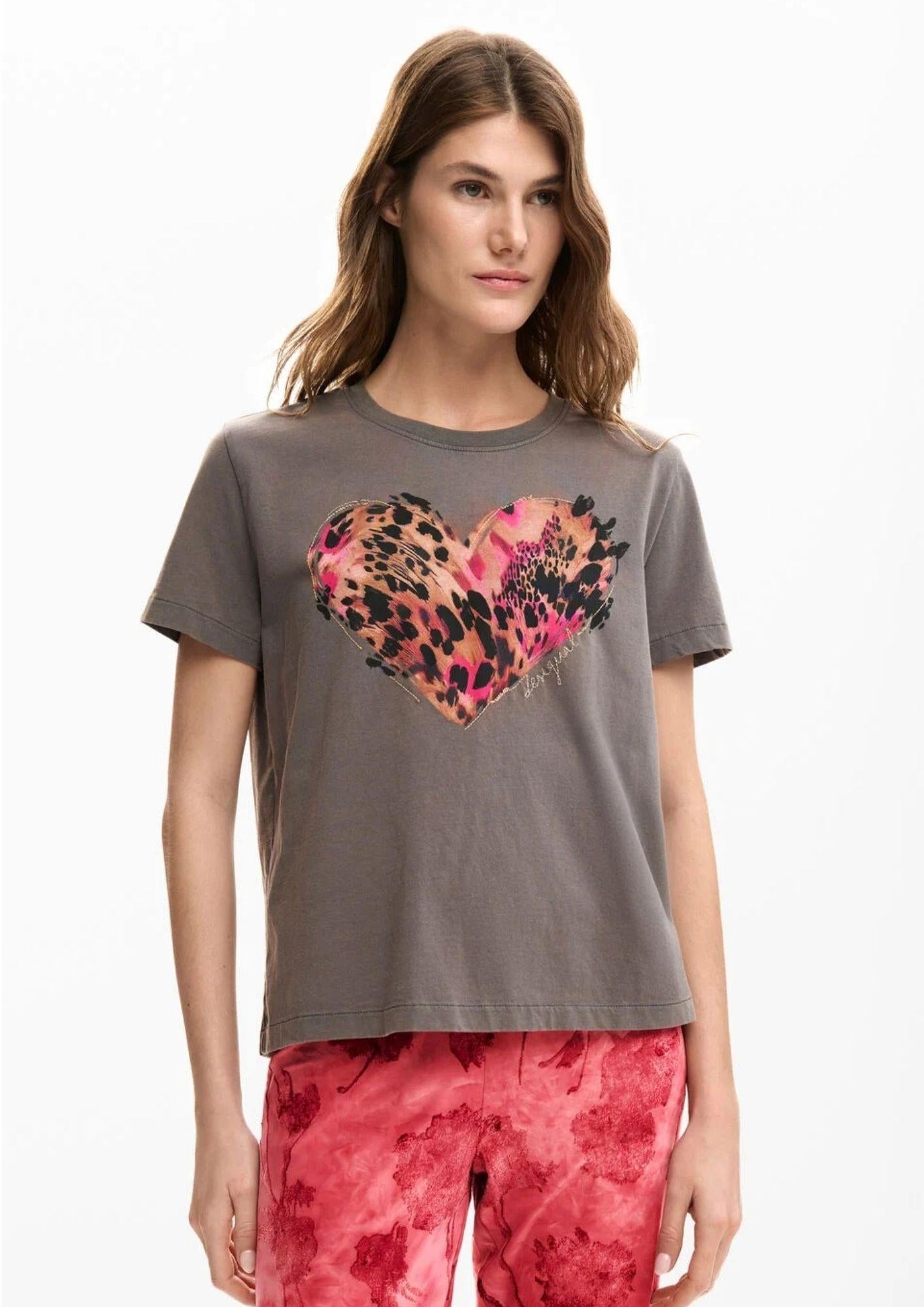 Desigual T-Shirt Donna Tiger Cor Grigia 26SWTK53 2001 DESIGUAL 