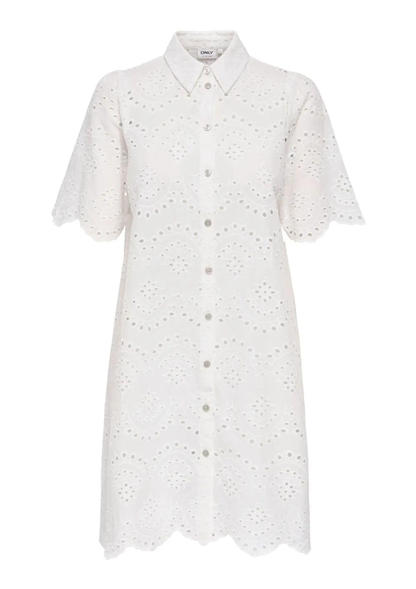 Only Abito Donna Valais Bianco 15357653 Cloud Dancer ONLY 