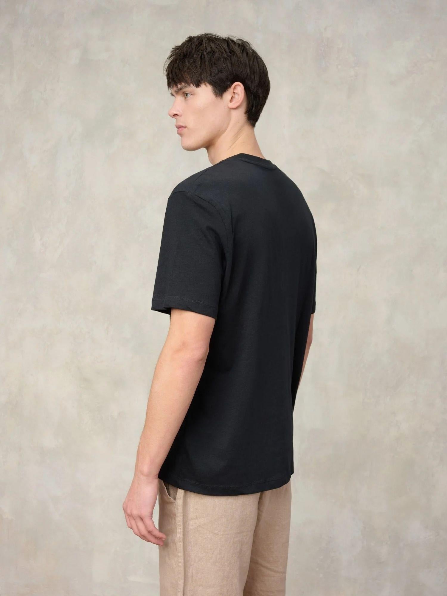 Blauer T-Shirt Uomo Nera Logo In Tono Eutaw BLUH02302 7439 999 BLAUER 